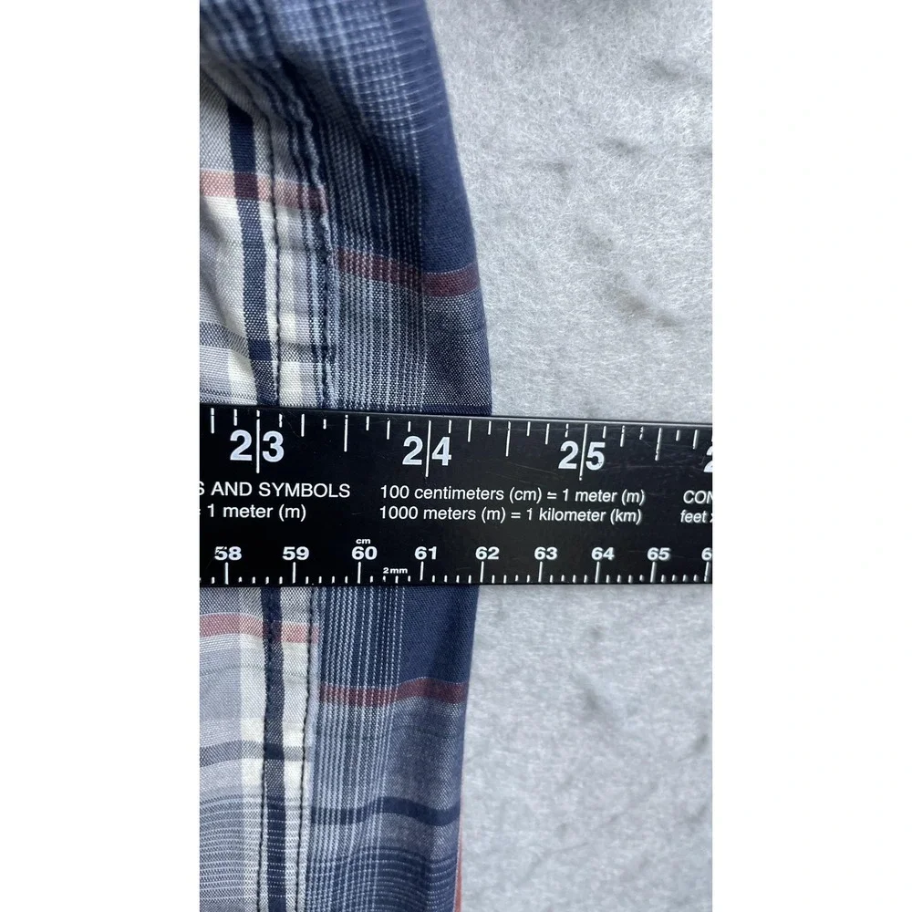 The North Face Shirt Mens XL Blue Plaid Short Sleeve‎ Button Front Casual Pocket